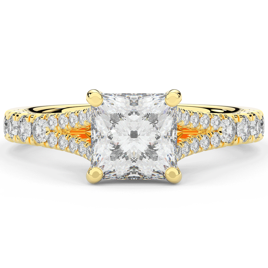 2.45CT.TW PRINCESS LAB DIAMOND ENGAGEMENT RING