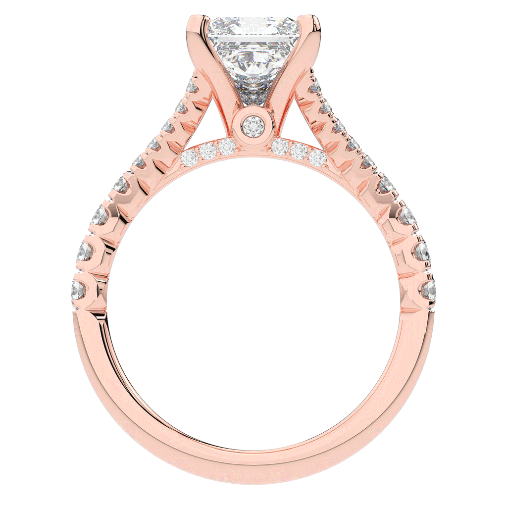 2.45CT.TW PRINCESS LAB DIAMOND ENGAGEMENT RING