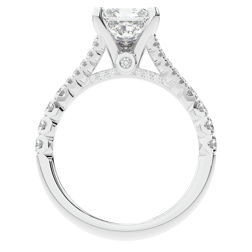 2.45CT.TW PRINCESS LAB DIAMOND ENGAGEMENT RING