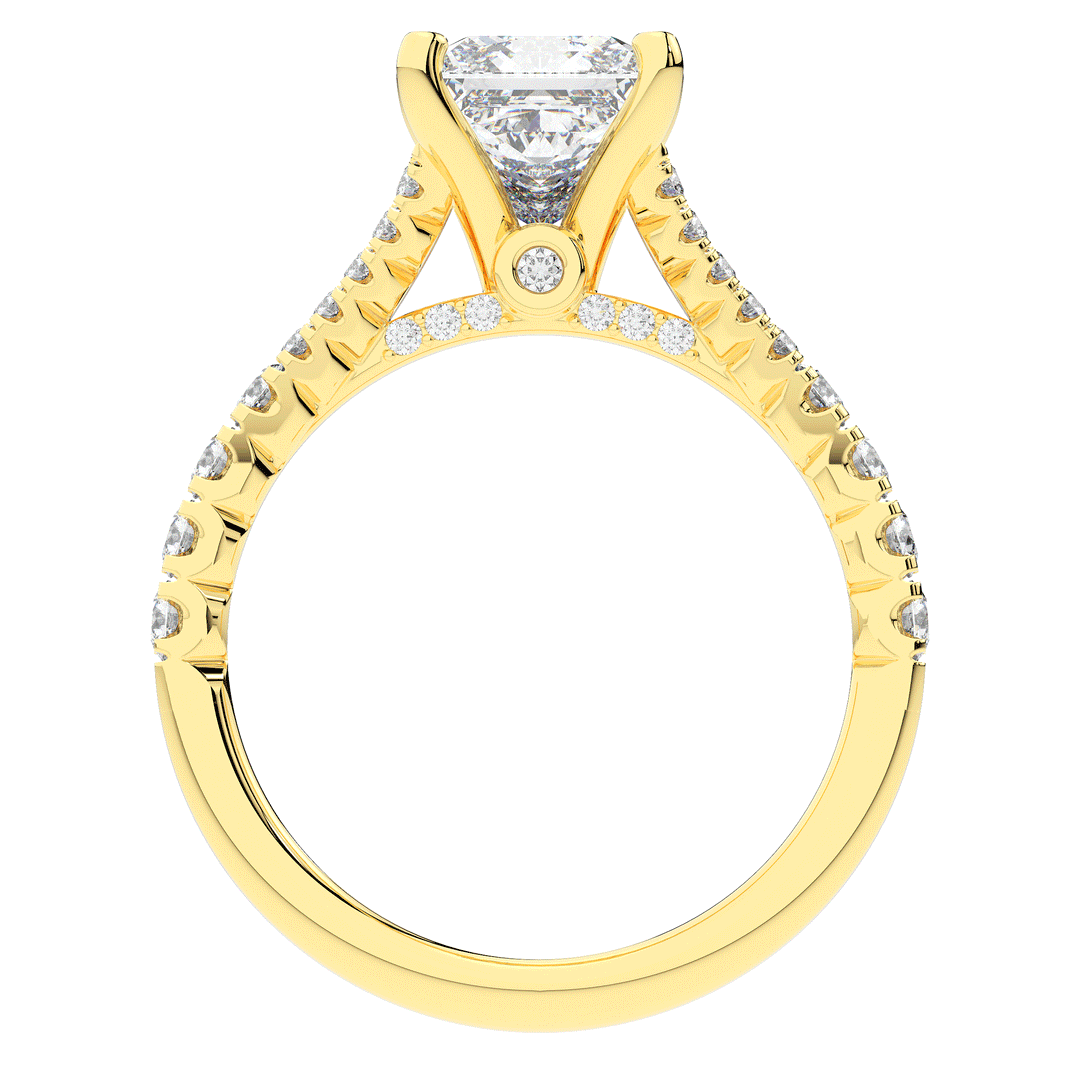 2.45CT.TW PRINCESS LAB DIAMOND ENGAGEMENT RING