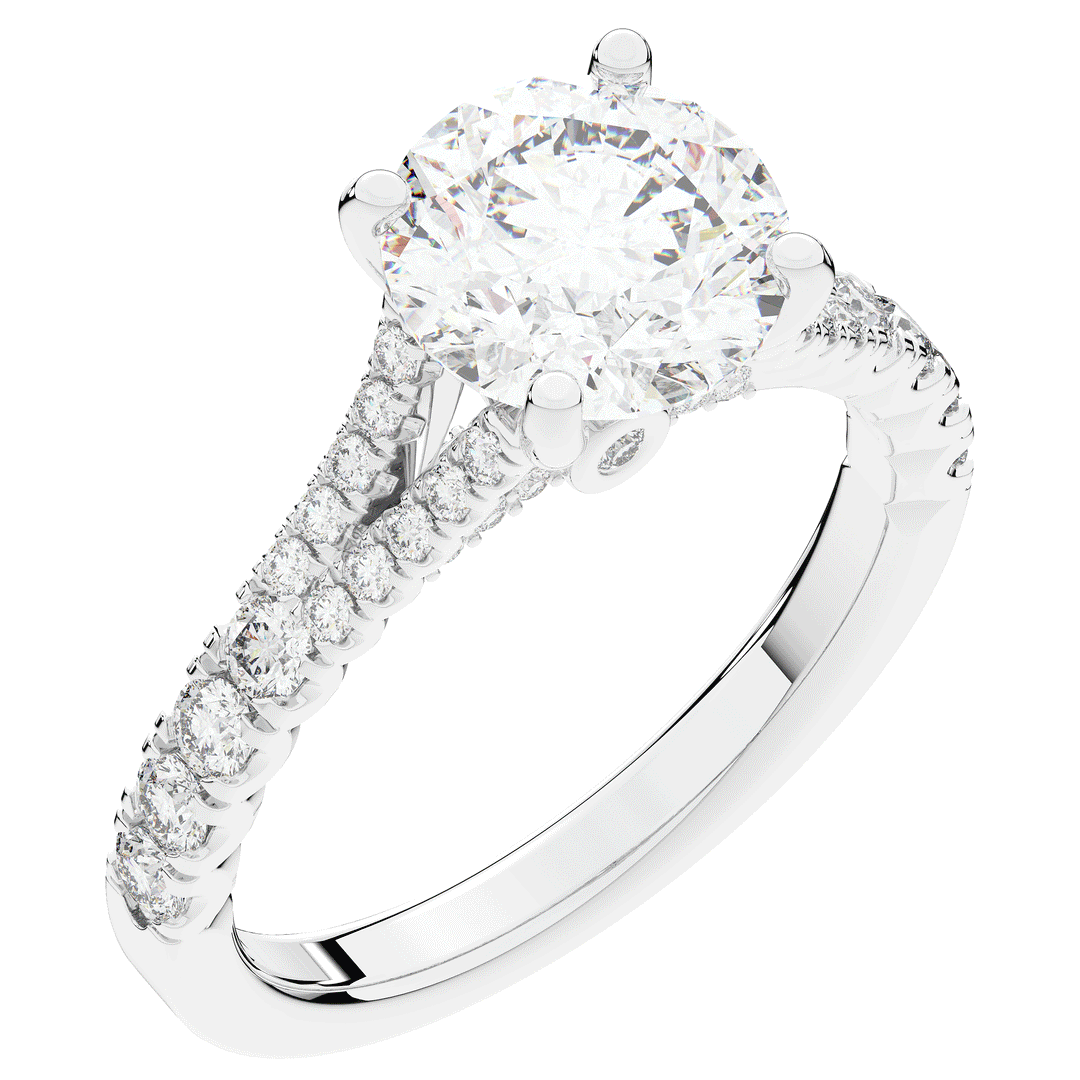 2.45CT.TW ROUND LAB DIAMOND ENGAGEMENT RING