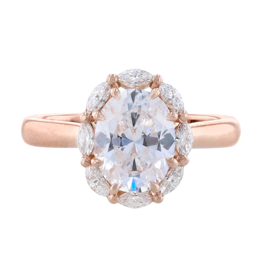1 Carat Lab Grown Halo Diamond Engagement Ring