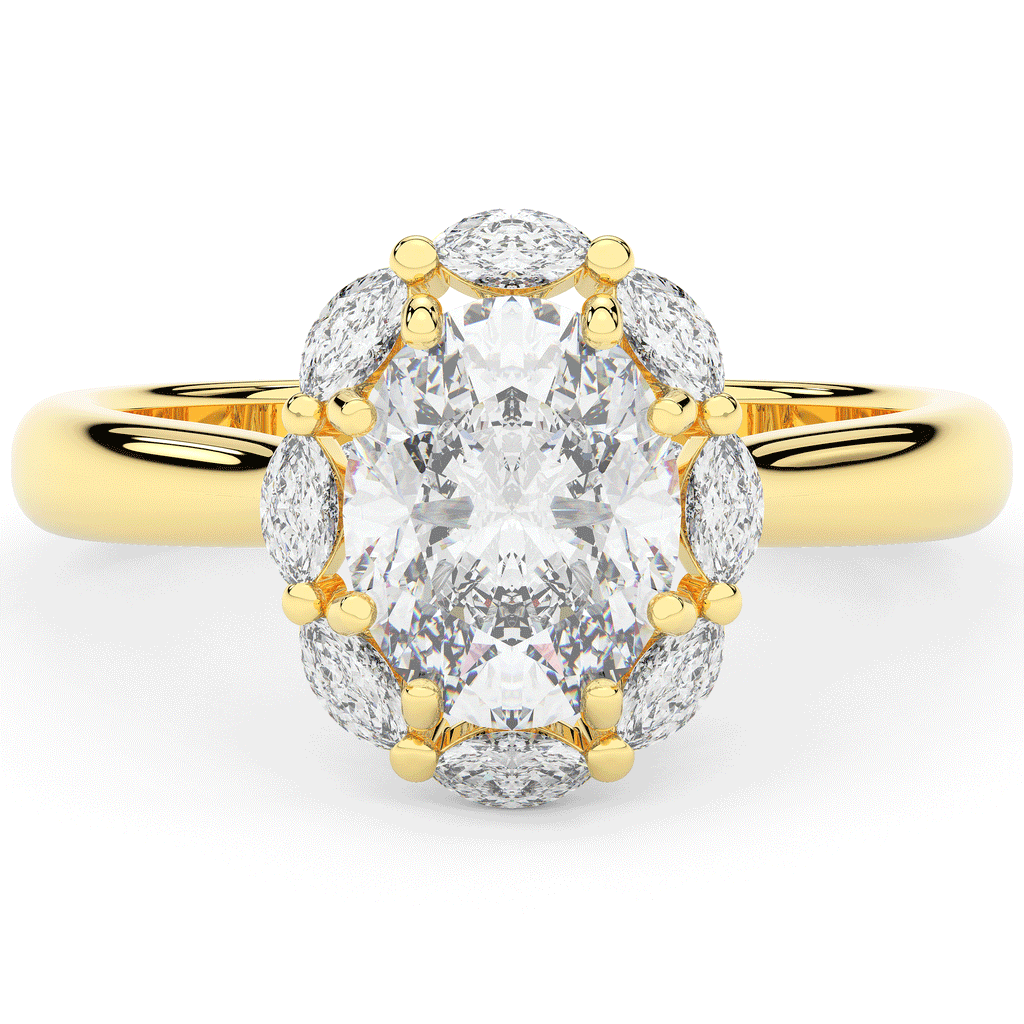 1.90CT.TW OVAL LAB DIAMOND HALO ENGAGEMENT RING