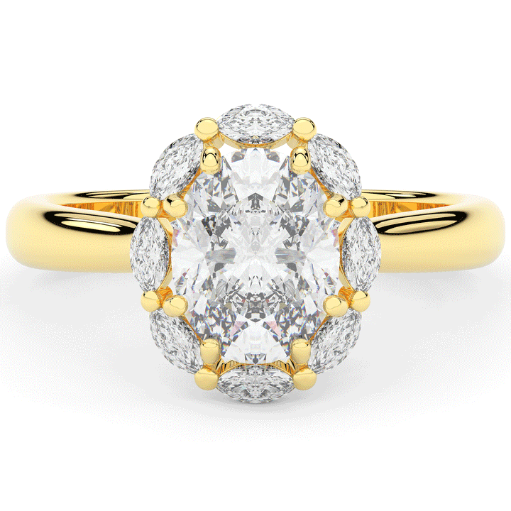 1.90CT.TW OVAL LAB DIAMOND HALO ENGAGEMENT RING