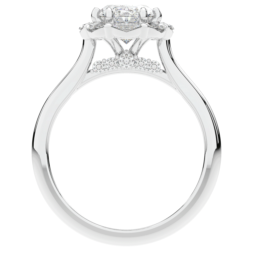 1.90CT.TW OVAL LAB DIAMOND HALO ENGAGEMENT RING