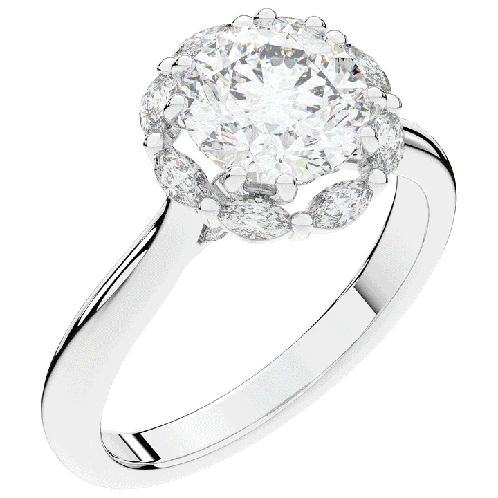 2.40CT.TW ROUND LAB DIAMOND HALO ENGAGEMENT RING