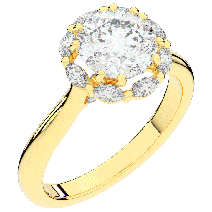 2.40CT.TW ROUND LAB DIAMOND HALO ENGAGEMENT RING