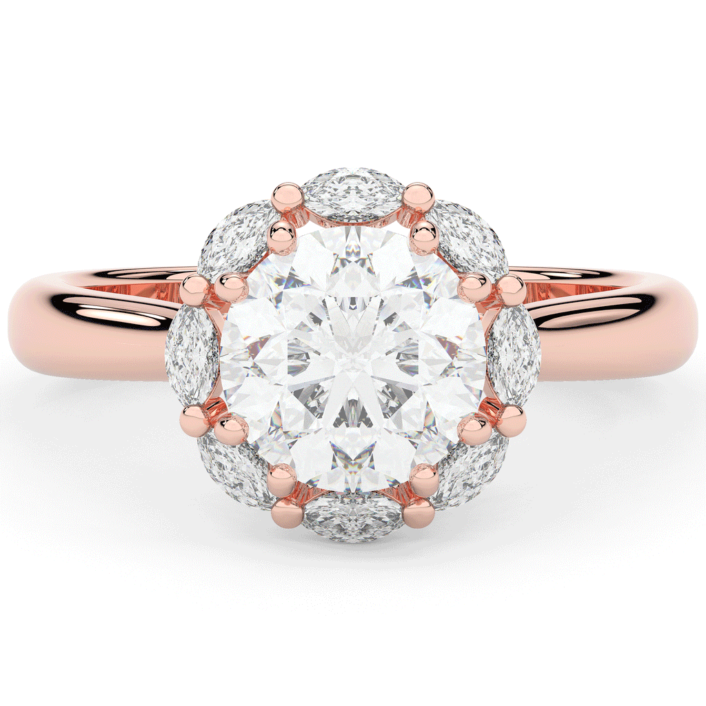 2.40CT.TW ROUND LAB DIAMOND HALO ENGAGEMENT RING