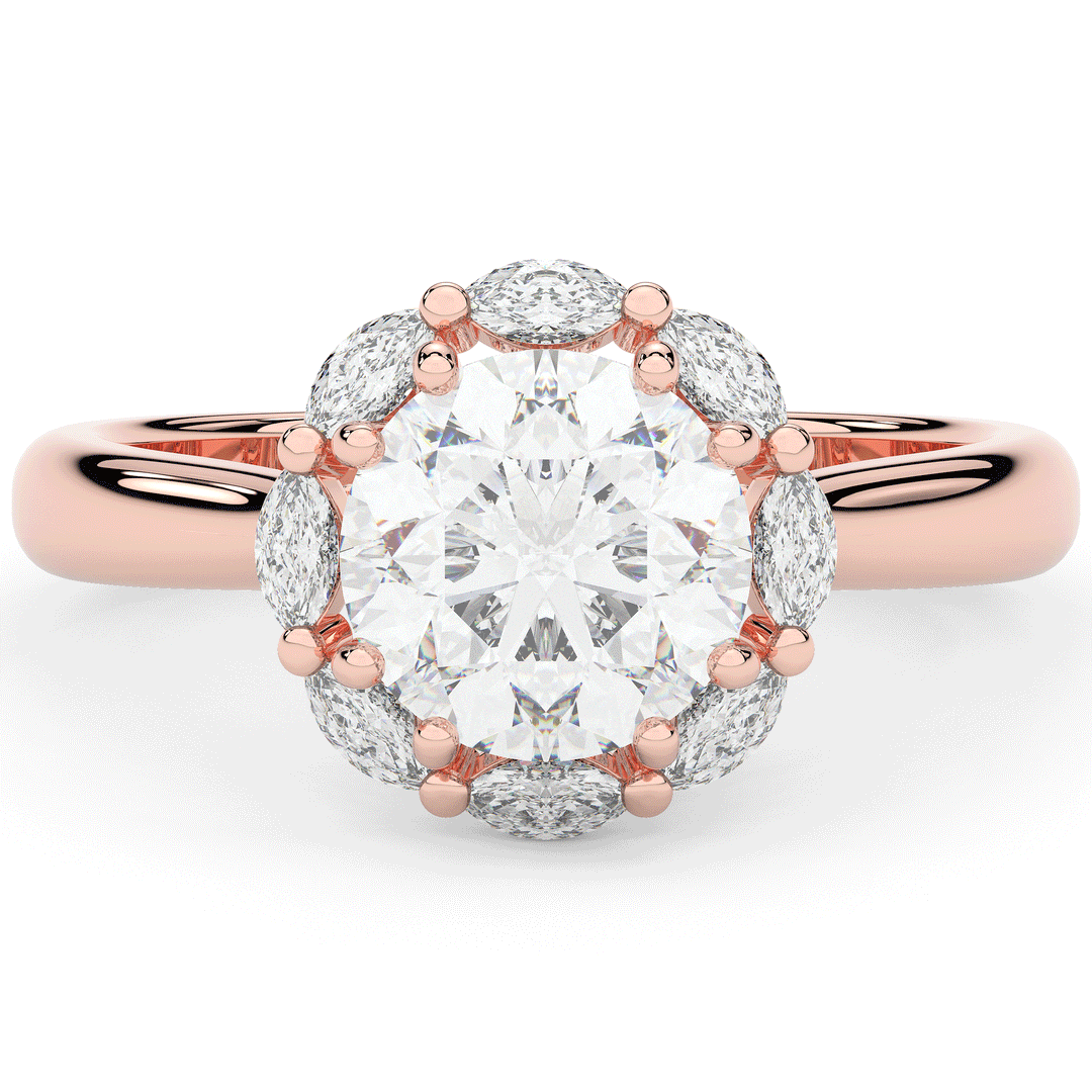 2.40CT.TW ROUND LAB DIAMOND HALO ENGAGEMENT RING