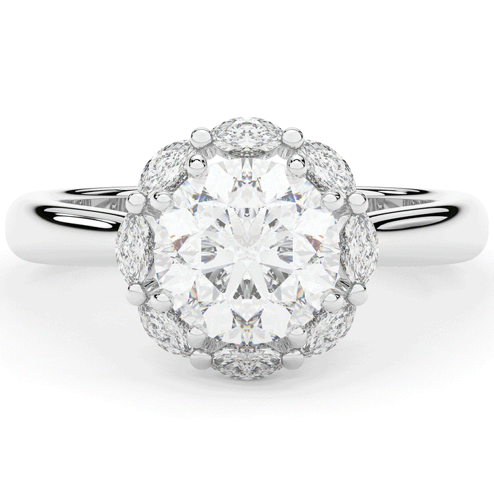 2.40CT.TW ROUND LAB DIAMOND HALO ENGAGEMENT RING