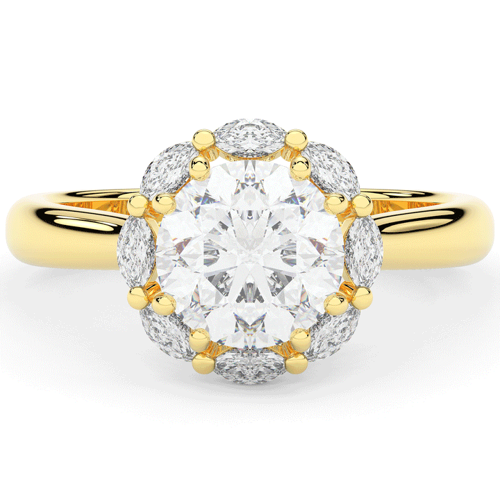 2.40CT.TW ROUND LAB DIAMOND HALO ENGAGEMENT RING