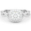 1.60CT.TW ROUND LAB DIAMOND HALO TWIST ENGAGEMENT RING