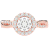 1.35CT.TW ROUND LAB DIAMOND HALO TWIST BAND ENGAGEMENT RING