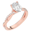 1.70CT.TW OVAL LAB DIAMOND TWIST BAND ENGAGEMENT RING