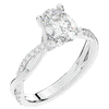 1.70CT.TW OVAL LAB DIAMOND TWIST BAND ENGAGEMENT RING