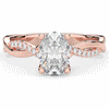 1.70CT.TW OVAL LAB DIAMOND TWIST BAND ENGAGEMENT RING