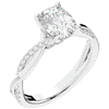 1.70CT.TW CUSHION LAB DIAMOND TWIST BAND ENGAGEMENT RING