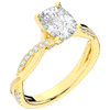 1.70CT.TW CUSHION LAB DIAMOND TWIST BAND ENGAGEMENT RING