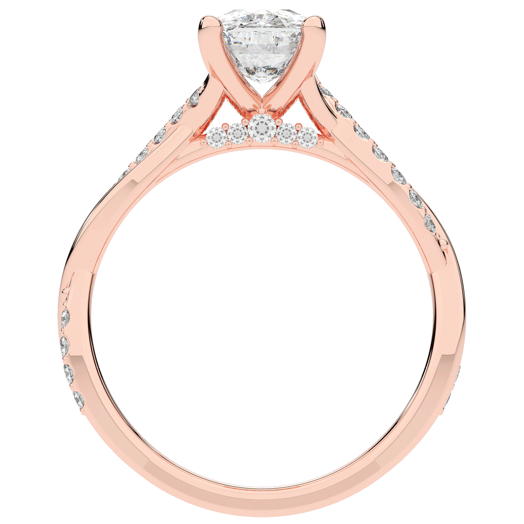 1.70CT.TW CUSHION LAB DIAMOND TWIST BAND ENGAGEMENT RING