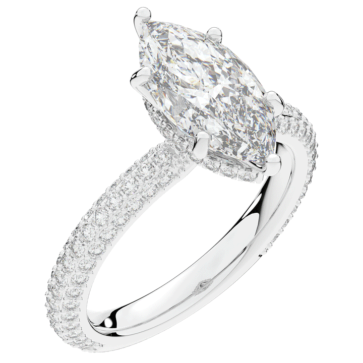 2.60CT.TW MARQUISE LAB DIAMOND ENGAGEMENT RING