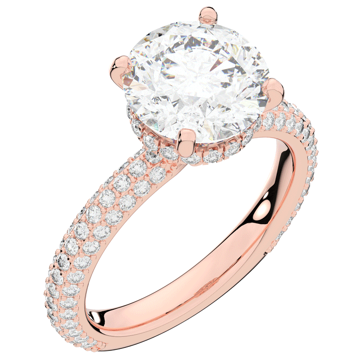 3.60CT.TW ROUND LAB DIAMOND SOLITAIRE ENGAGEMENT RING