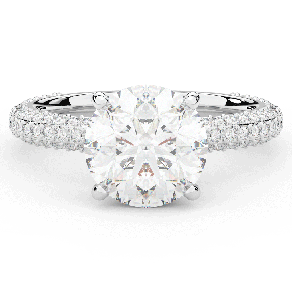 3.60CT.TW ROUND LAB DIAMOND SOLITAIRE ENGAGEMENT RING