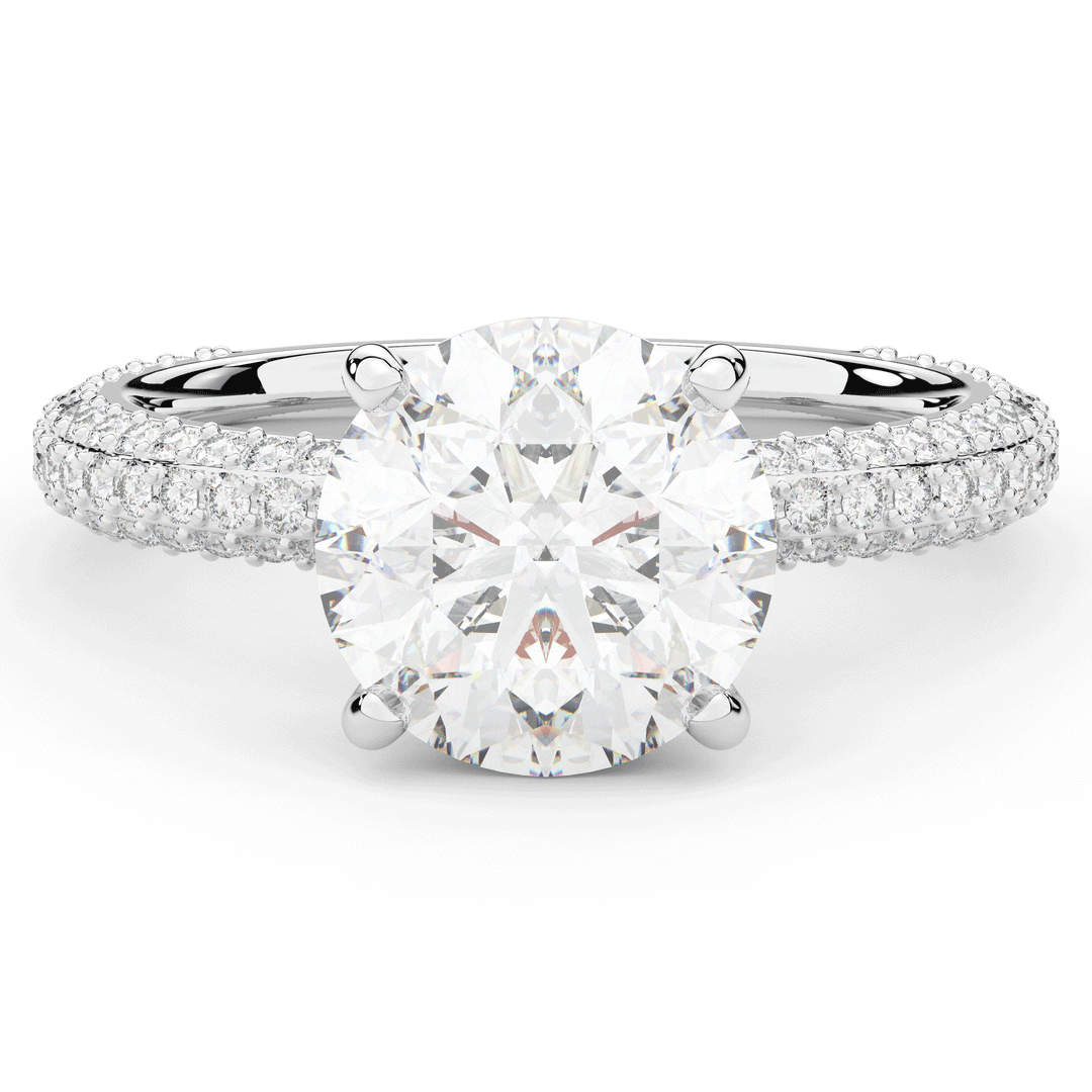 3.60CT.TW ROUND LAB DIAMOND SOLITAIRE ENGAGEMENT RING