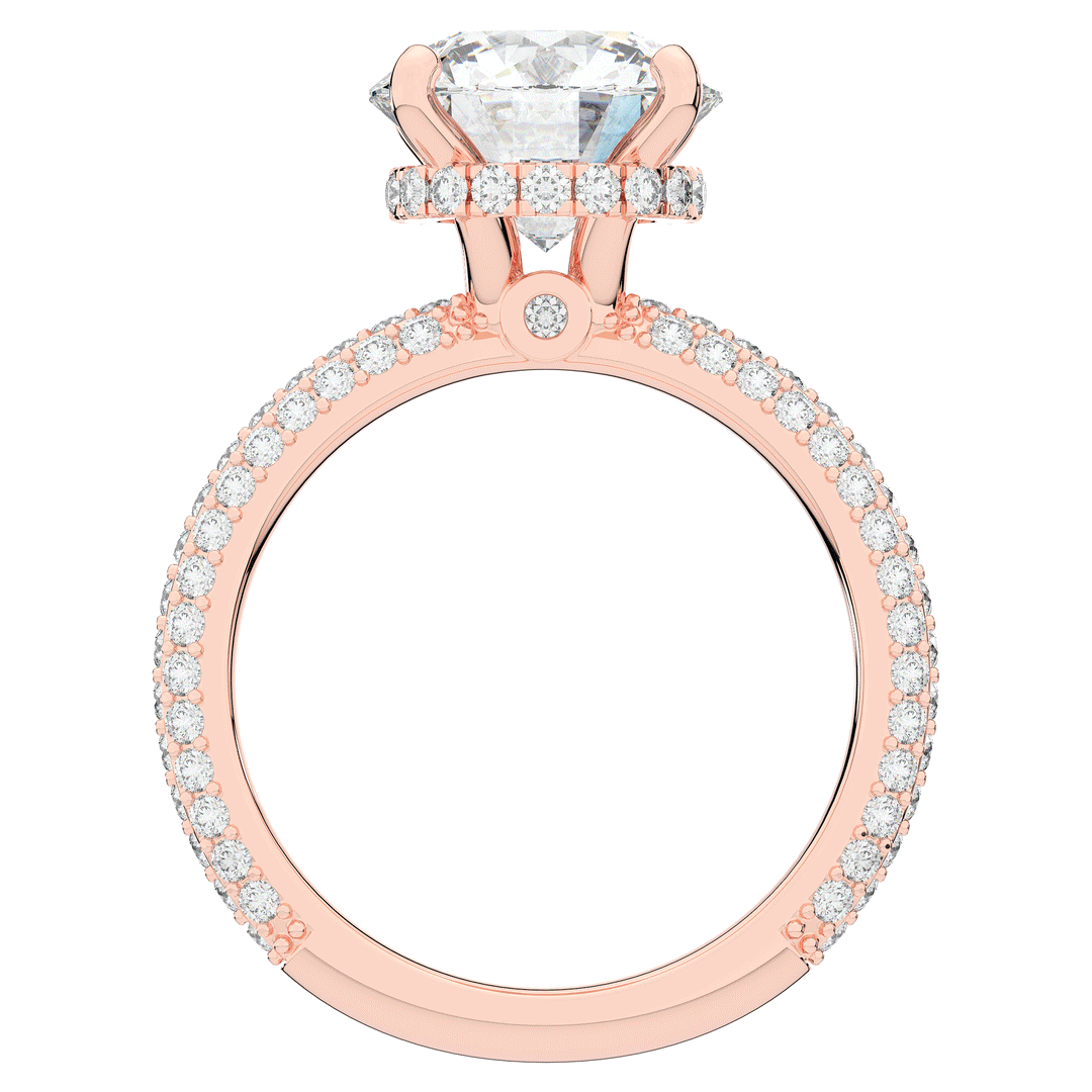 3.60CT.TW ROUND LAB DIAMOND SOLITAIRE ENGAGEMENT RING