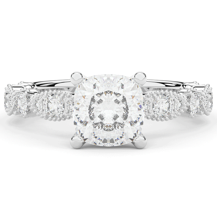 2.50CT.TW CUSHION LAB DIAMOND SOLITAIRE ENGAGEMENT RING