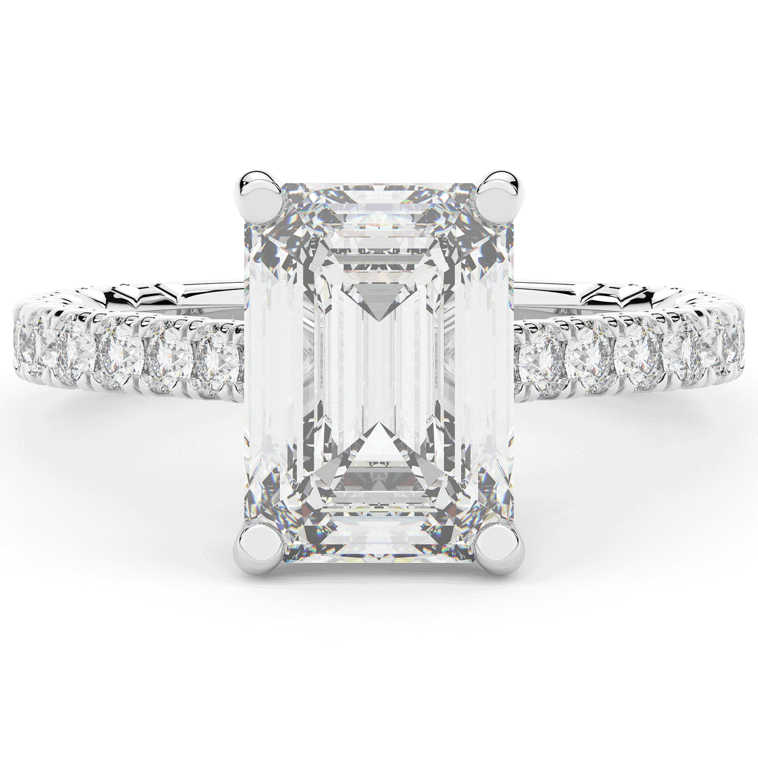 4.25CT.TW EMERALD CUT LAB DIAMOND SOLITAIRE ENGAGEMENT RING