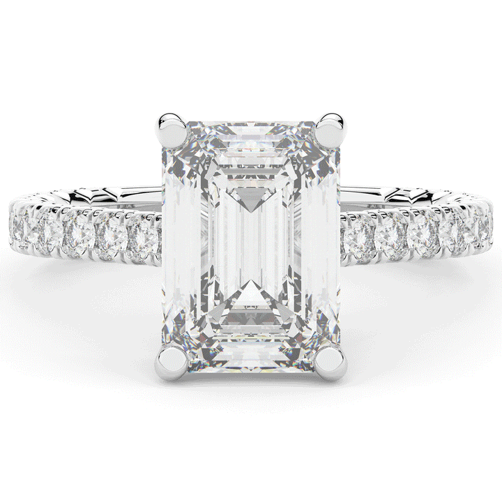 4.25CT.TW EMERALD CUT LAB DIAMOND SOLITAIRE ENGAGEMENT RING