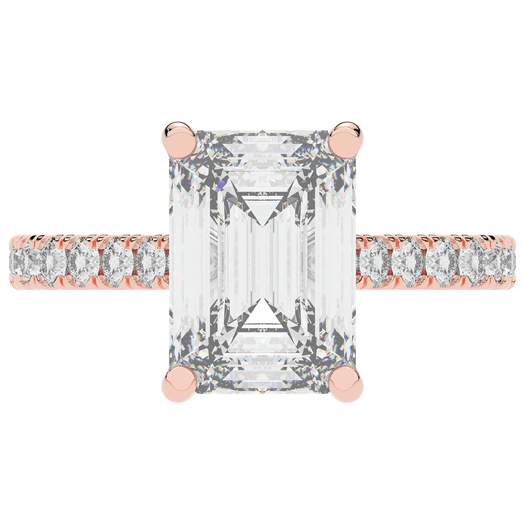 4.25CT.TW EMERALD CUT LAB DIAMOND SOLITAIRE ENGAGEMENT RING