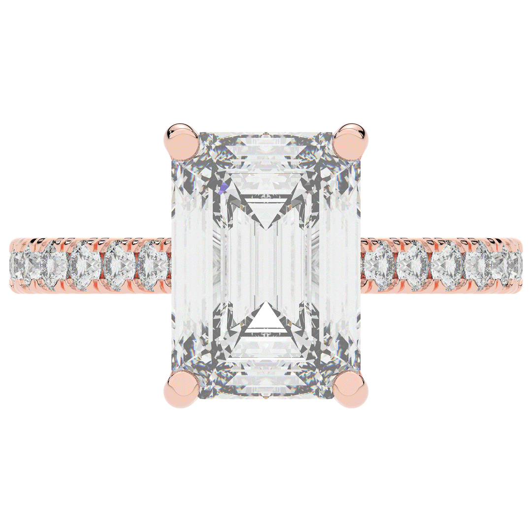 4.25CT.TW EMERALD CUT LAB DIAMOND SOLITAIRE ENGAGEMENT RING