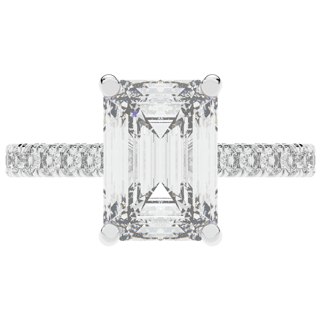 4.25CT.TW EMERALD CUT LAB DIAMOND SOLITAIRE ENGAGEMENT RING