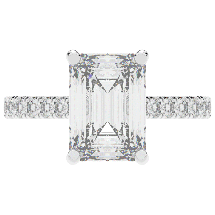 4.25CT.TW EMERALD CUT LAB DIAMOND SOLITAIRE ENGAGEMENT RING