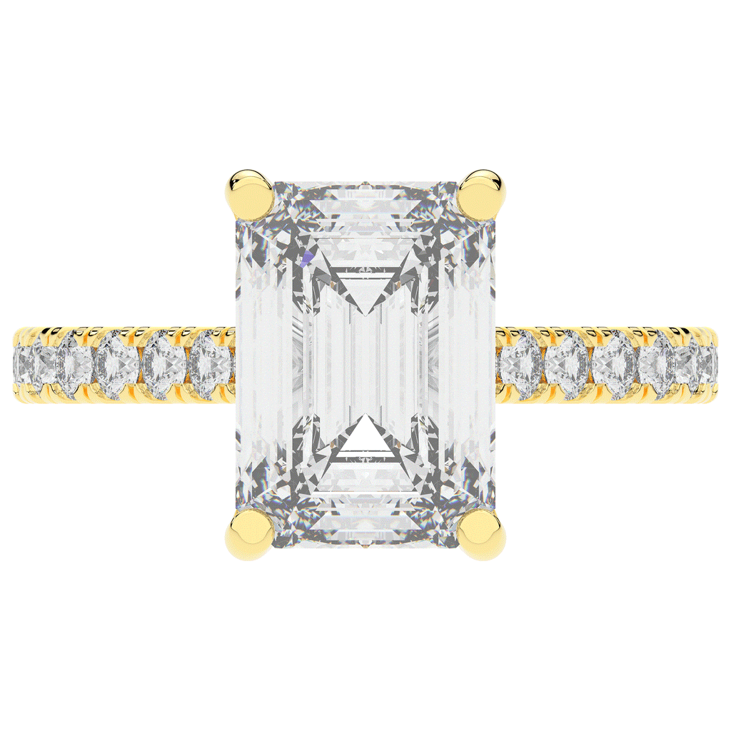 4.25CT.TW EMERALD CUT LAB DIAMOND SOLITAIRE ENGAGEMENT RING