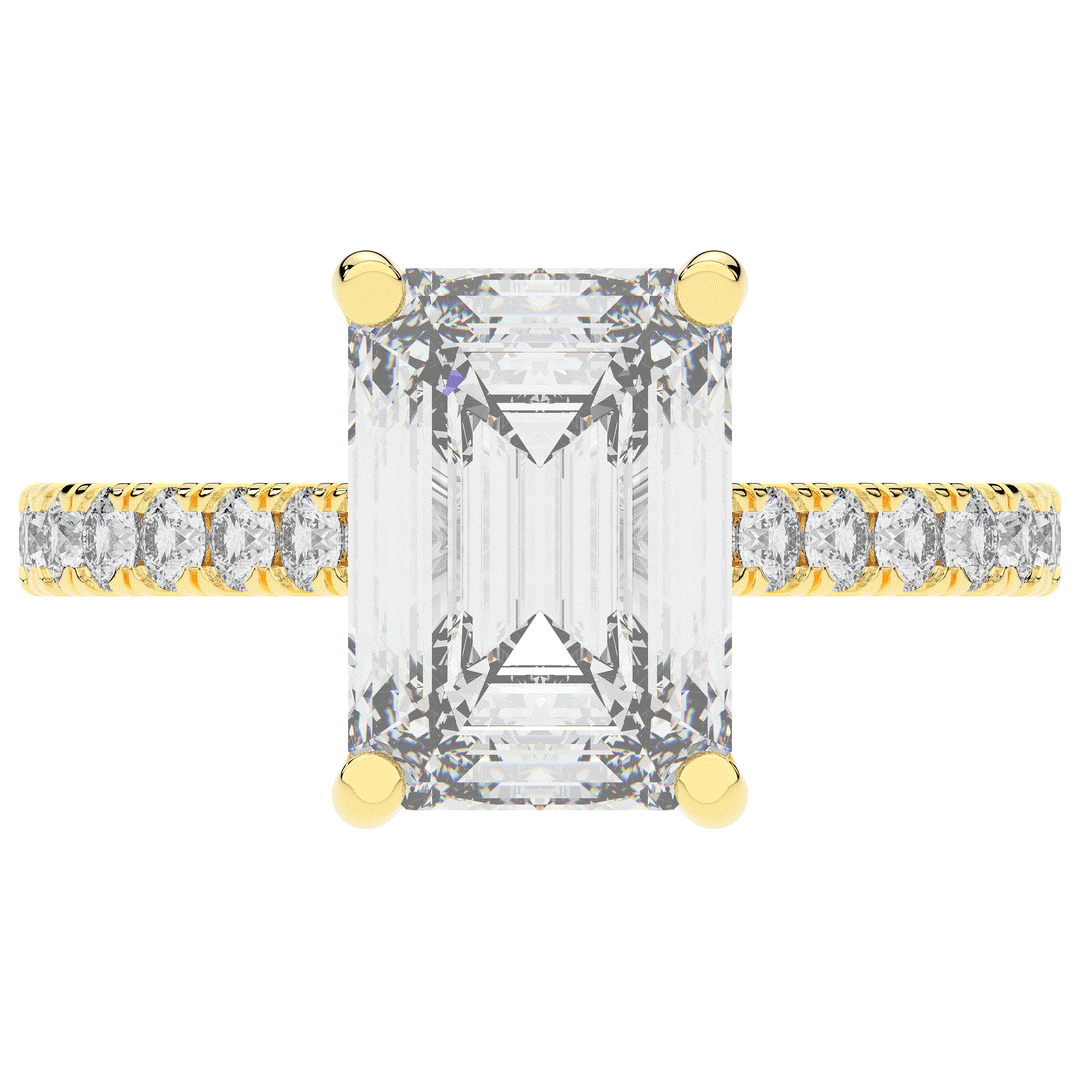 4.25CT.TW EMERALD CUT LAB DIAMOND SOLITAIRE ENGAGEMENT RING