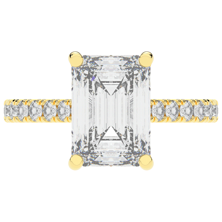 4.25CT.TW EMERALD CUT LAB DIAMOND SOLITAIRE ENGAGEMENT RING