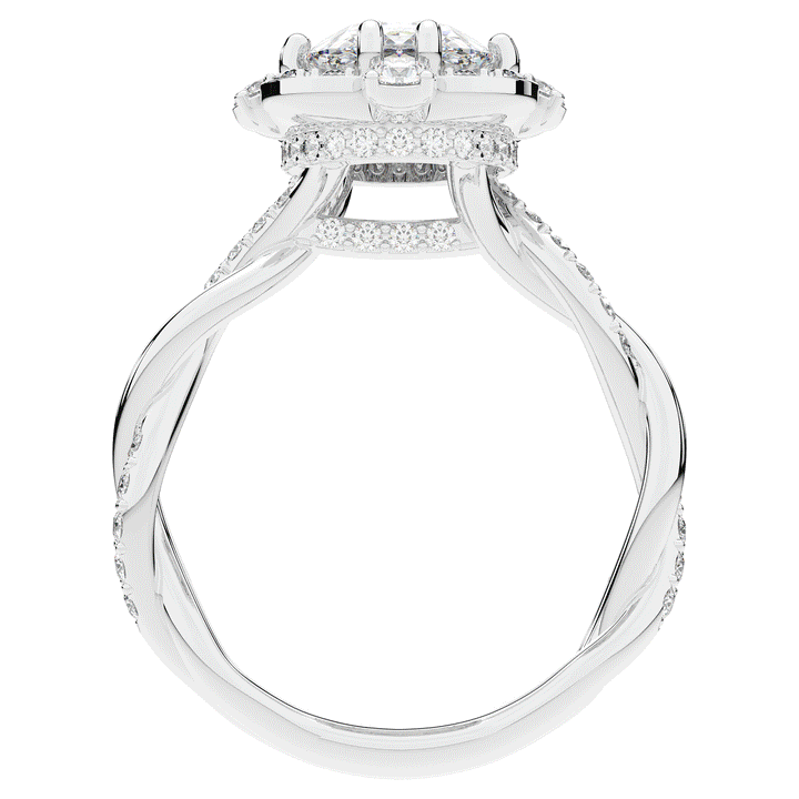 2.70CT.TW OVAL LAB DIAMOND HALO ENGAGEMENT RING