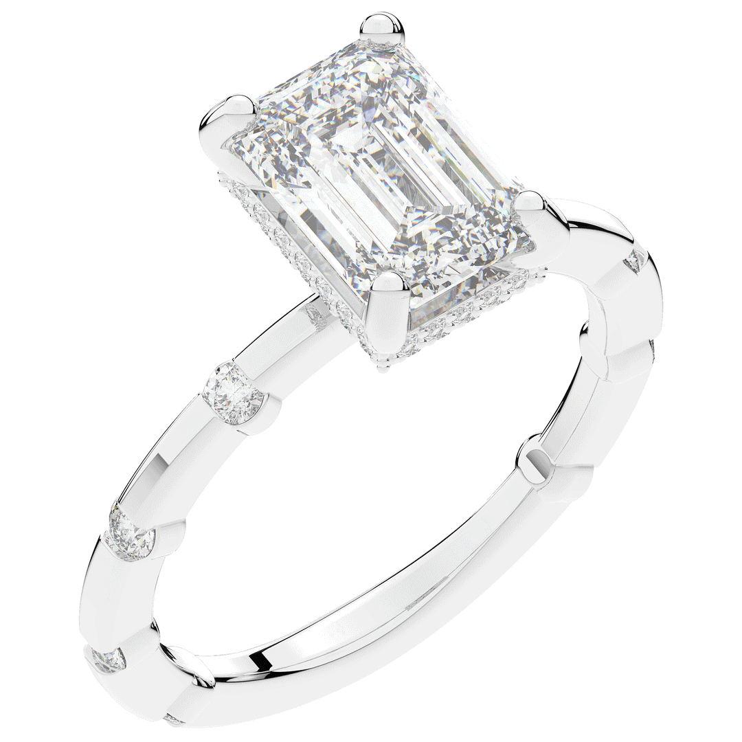 2.60CT.TW RADIANT LAB DIAMOND UNDERHALO SOLITAIRE ENGAGEMENT RING