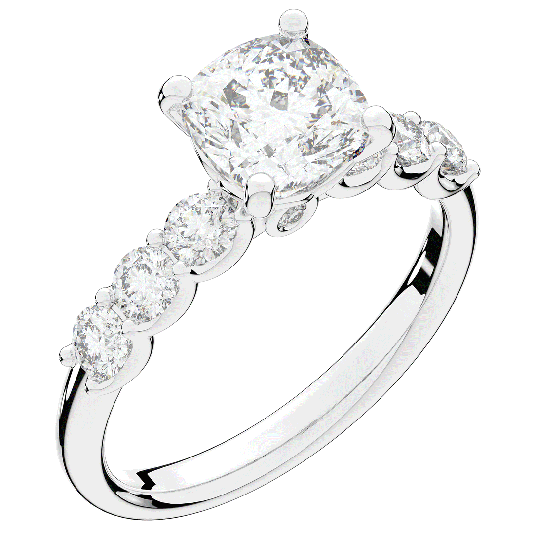 2.60CT.TW CUSHION LAB DIAMOND SOLITAIRE ENGAGEMENT RING