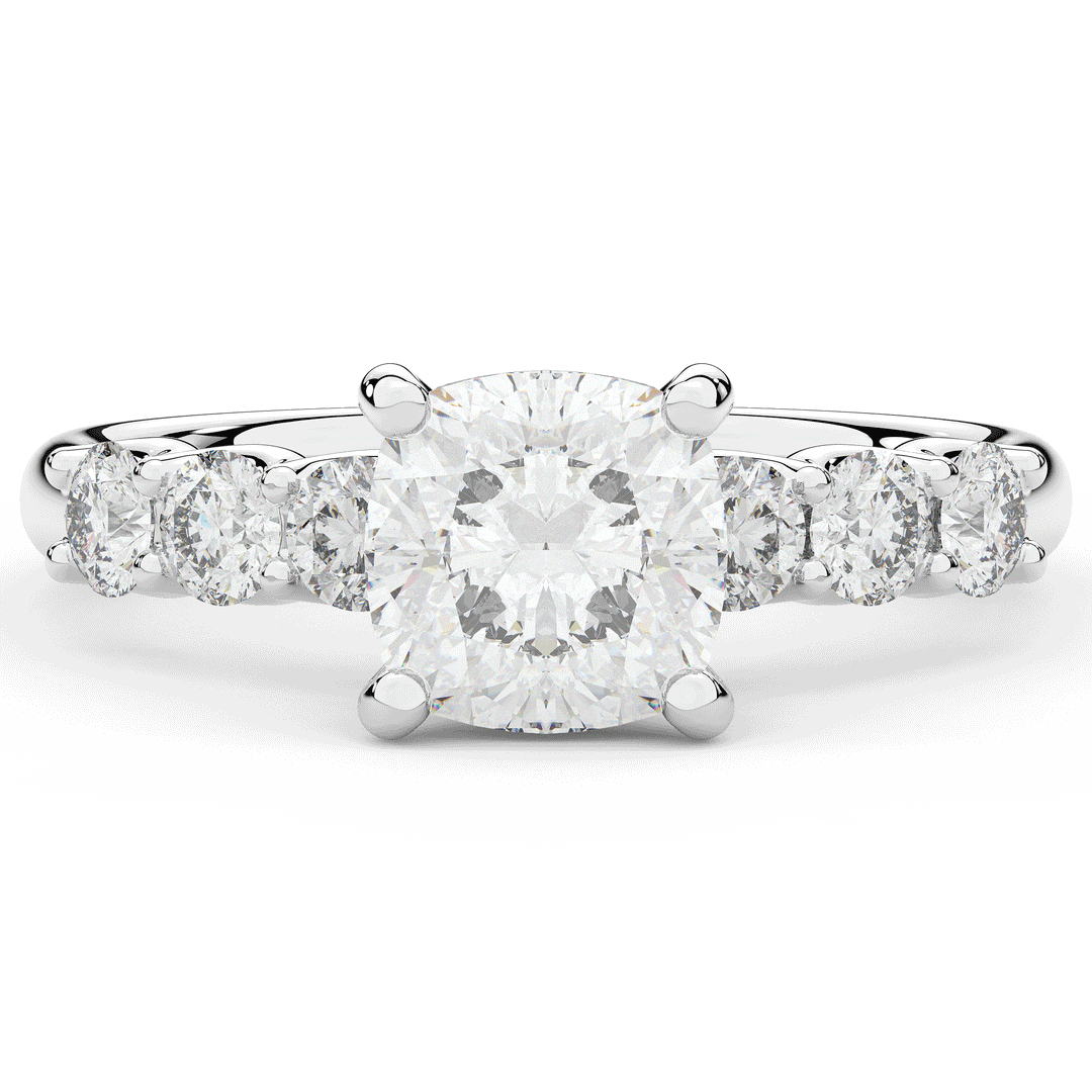 2.60CT.TW CUSHION LAB DIAMOND SOLITAIRE ENGAGEMENT RING