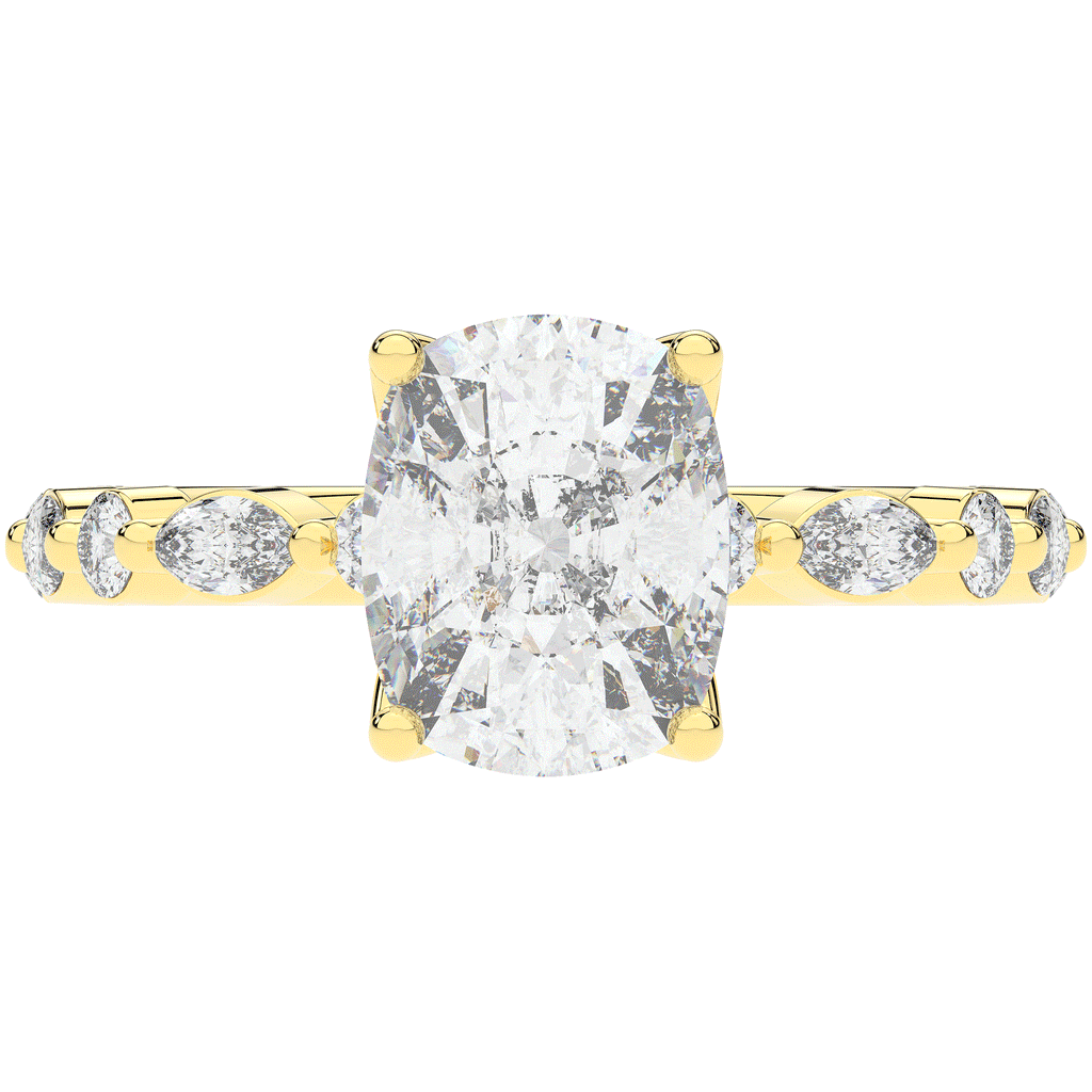 2.60CT.TW CUSHION LAB DIAMOND SOLITAIRE ENGAGEMENT RING