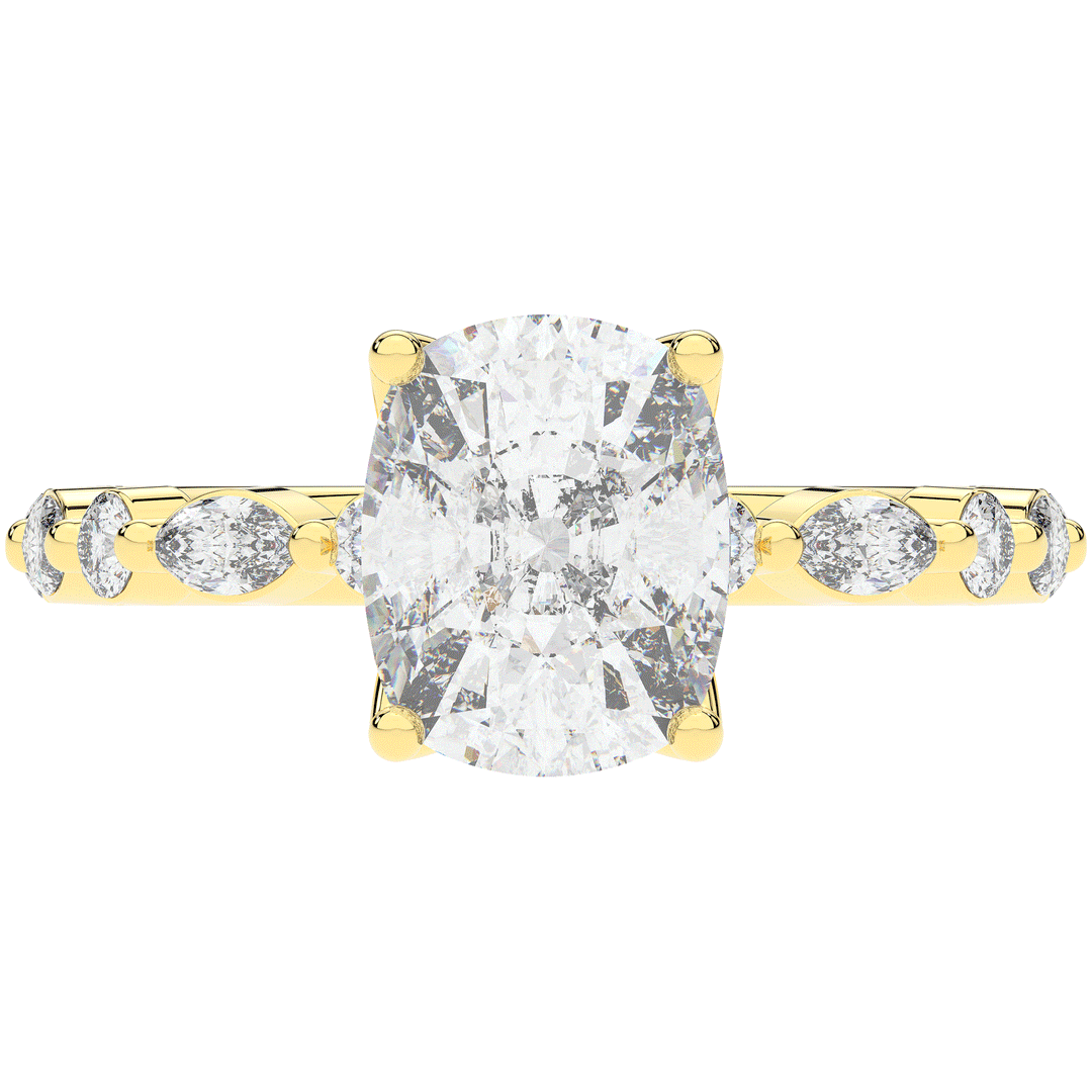 2.60CT.TW CUSHION LAB DIAMOND SOLITAIRE ENGAGEMENT RING