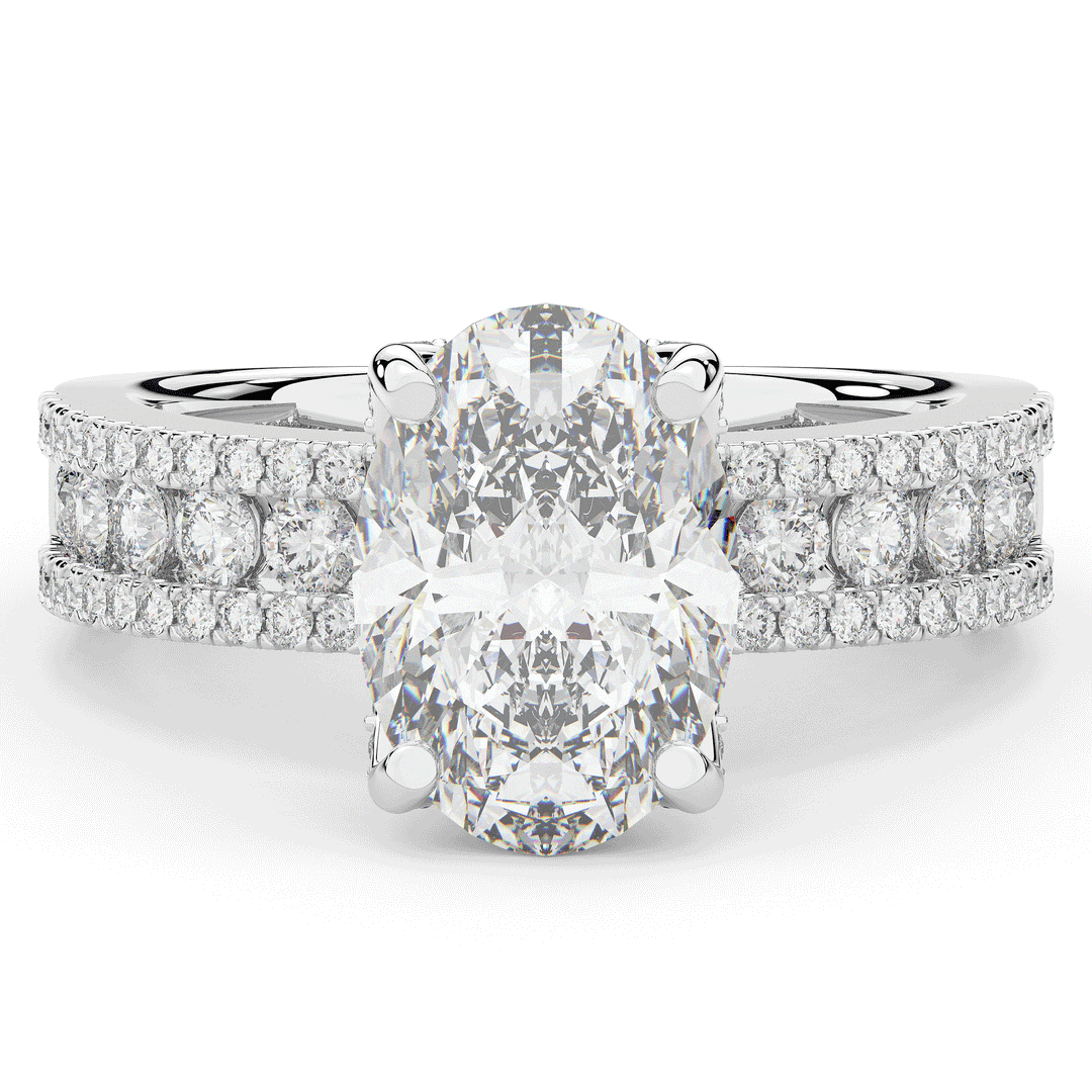 3.95CT.TW OVAL LAB DIAMOND SOLITAIRE ENGAGEMENT RING - Nazarelle