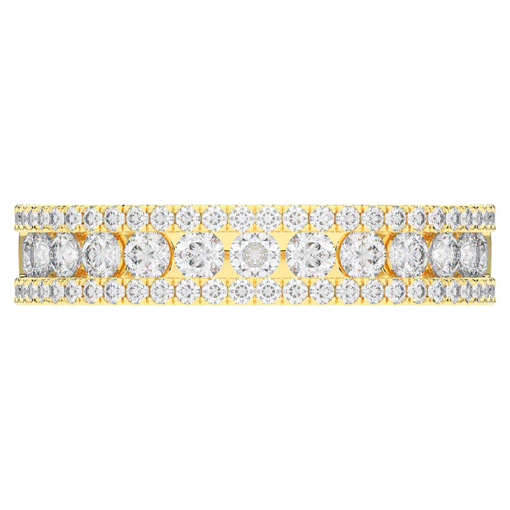 0.85CT.TW THREE ROW ROUND LAB DIAMOND WEDDING BAND - Nazarelle