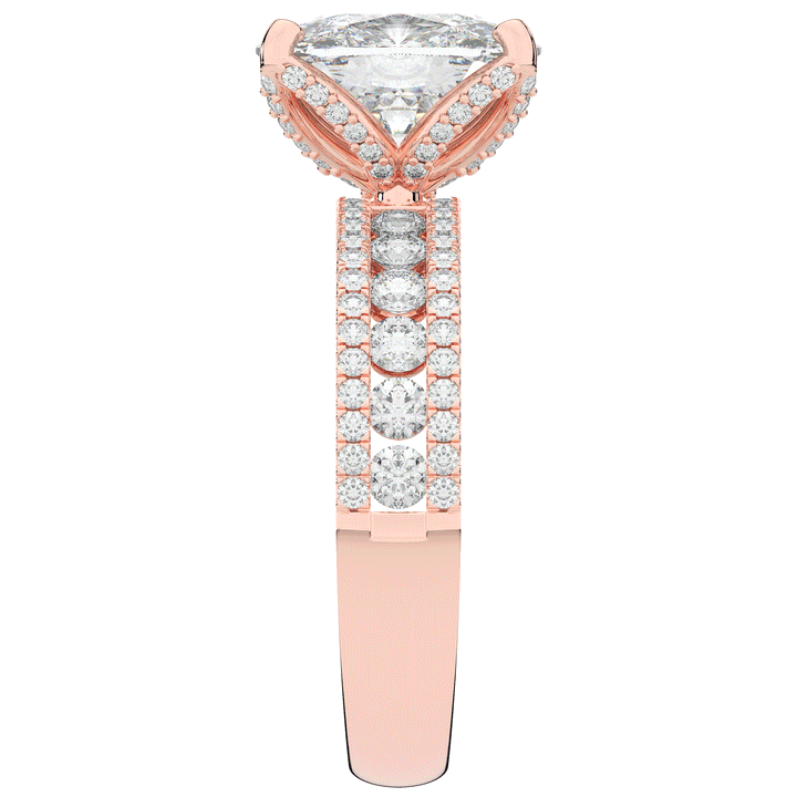 3.95CT.TW CUSHION LAB DIAMOND SOLITAIRE ENGAGEMENT RING