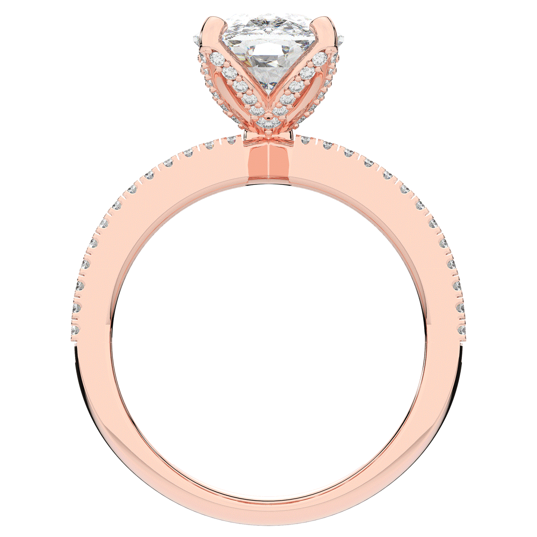 3.95CT.TW CUSHION LAB DIAMOND SOLITAIRE ENGAGEMENT RING