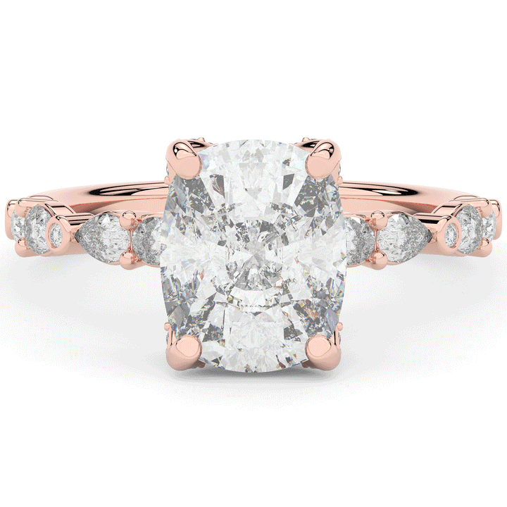 3.60CT.TW CUSHION LAB DIAMOND SOLITAIRE ENGAGEMENT RING