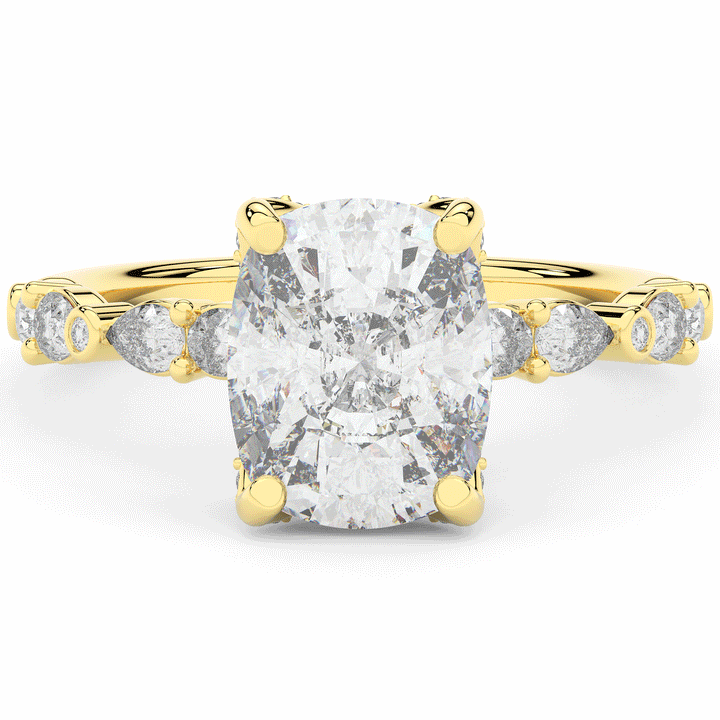 3.60CT.TW CUSHION LAB DIAMOND SOLITAIRE ENGAGEMENT RING